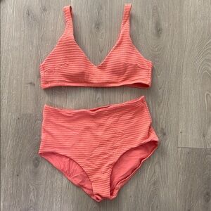 Lululemon Coral Textured Bikini Set